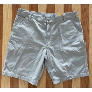NEW CARHARTT RUGGED FLEX RELAXED FIT CANVAS UTILITY WORK SHORTS KHAKI 42 NWT
